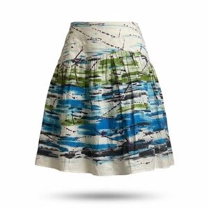 Necessary Objects Blue and Green A-Line Skirt